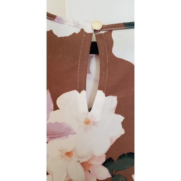 NWT CALVIN KLEIN LONG SHEER SLEEVE BLOUSE MULTICOLOR SZ M - Picture 5 of 6